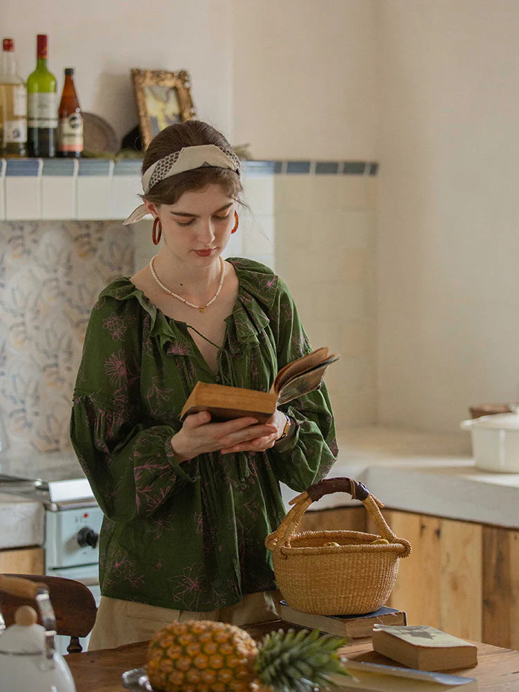 Lily's Cottage Charm Green Blouse