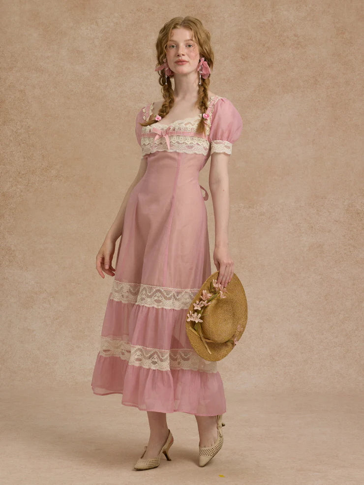 Blush Lace Ribbon Fairytale Dress