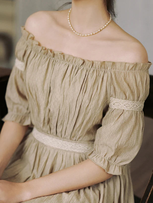 Whispering Meadow Off-Shoulder Dress