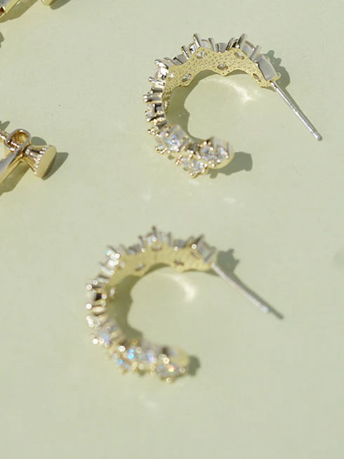 Dazzling Crystal Hoop Earrings