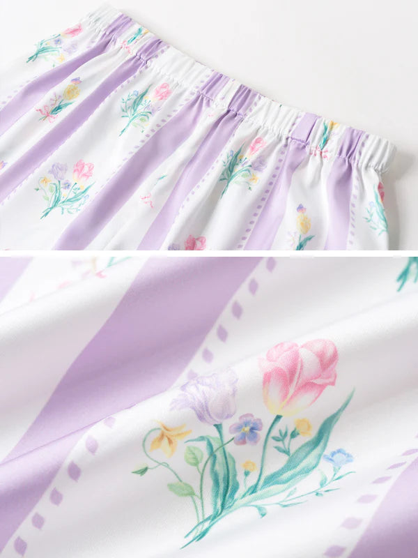 Whimsical Blossom Silk Pajama