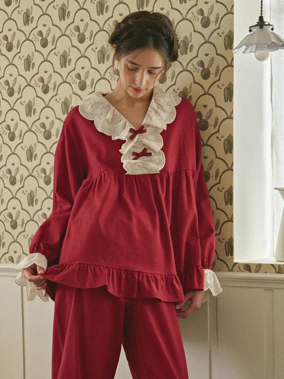 Vintage Rose Lace Pajama Set