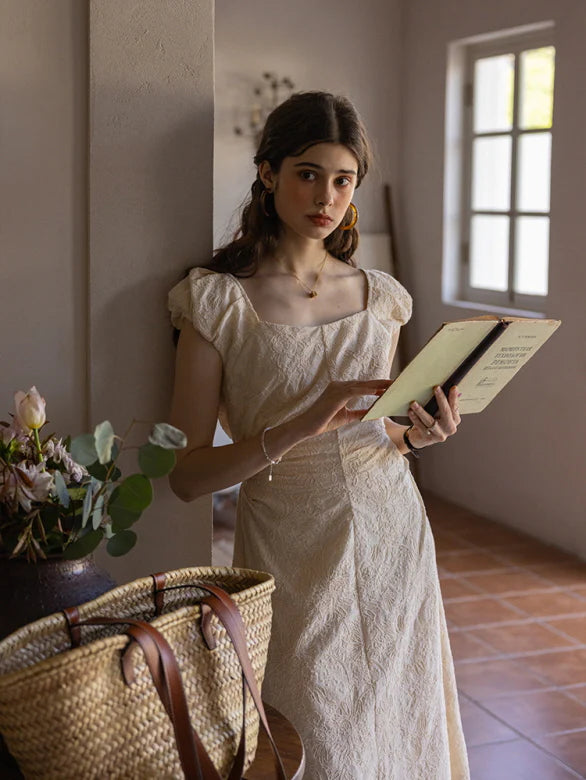 Floral Embroidered Cotton Dress