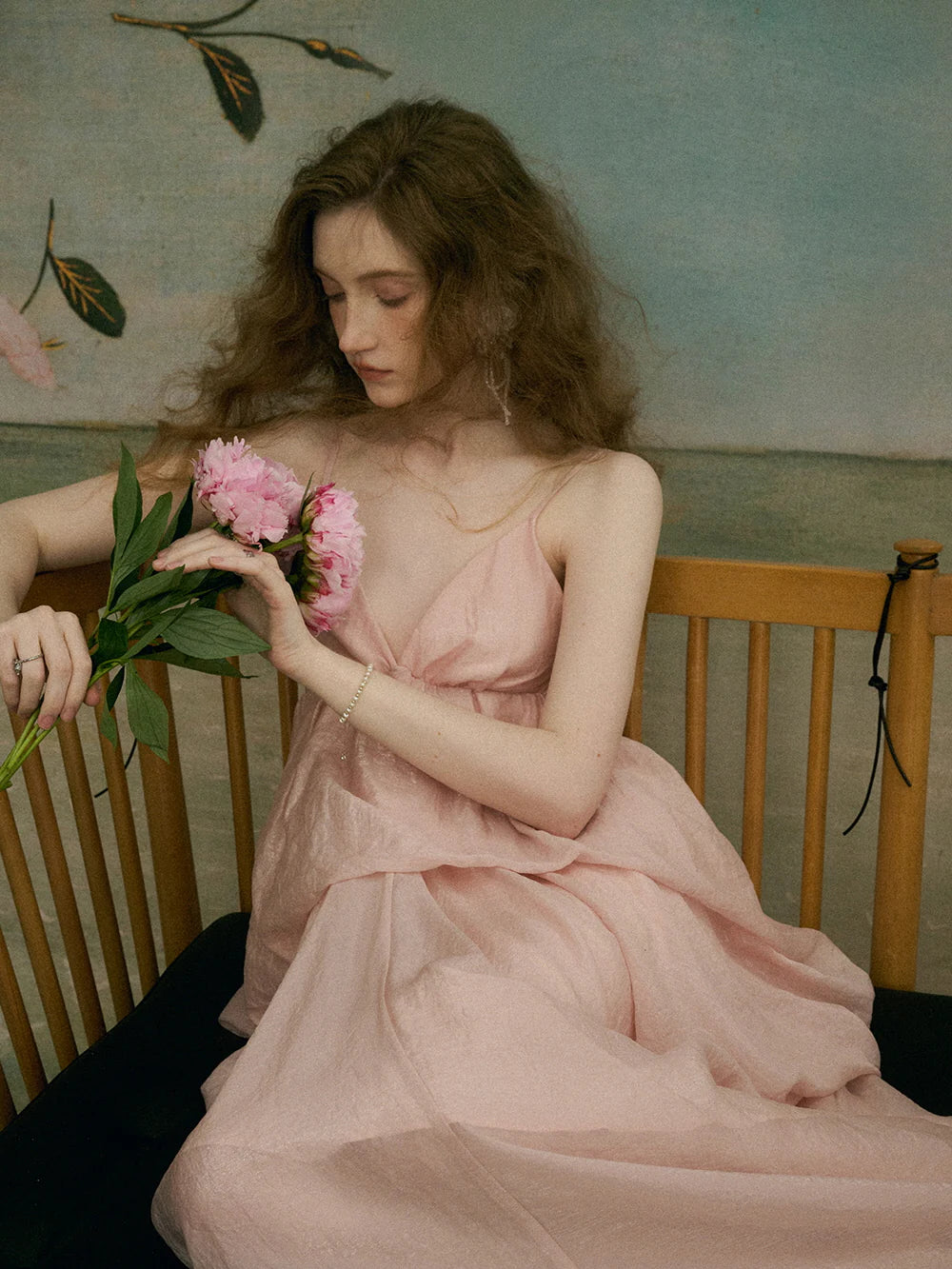 Ethereal Blush Draped Gown