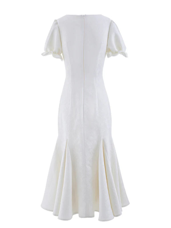 Cubic-Embellished Jacquard Princess Dress