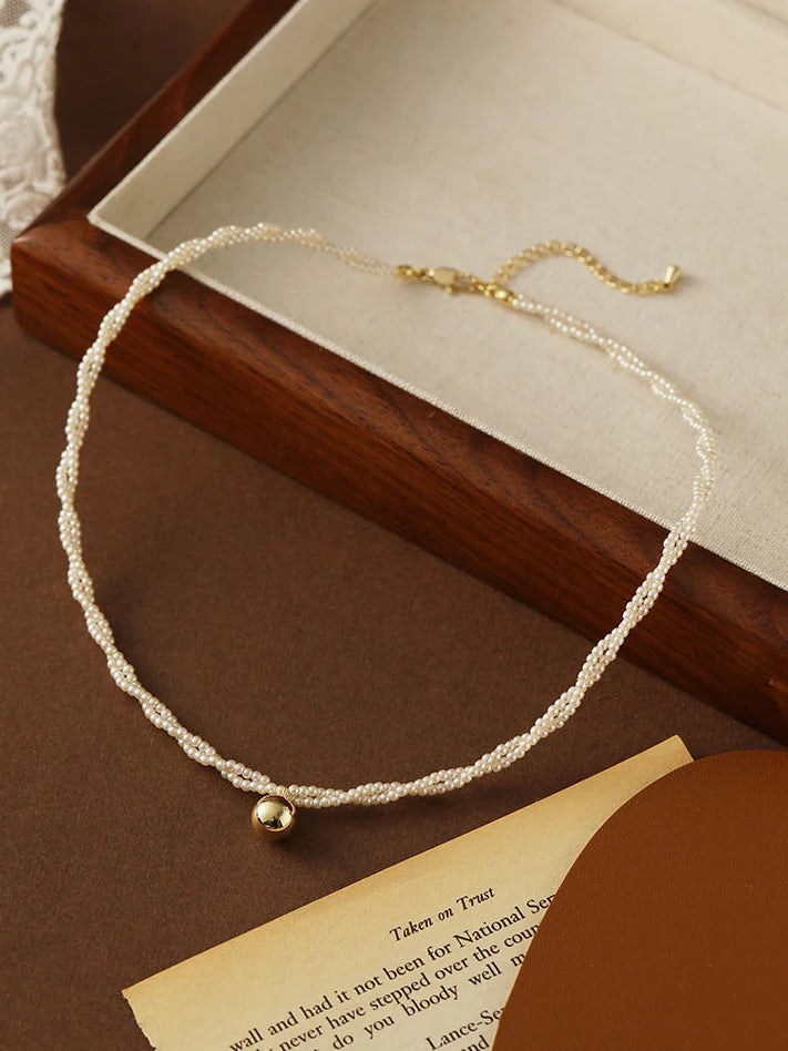 Vintage-Inspired Double-Layer Beaded Necklace