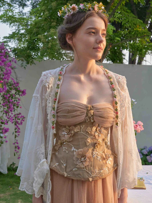 Blossom Garden Embroidered Corset & Skirt