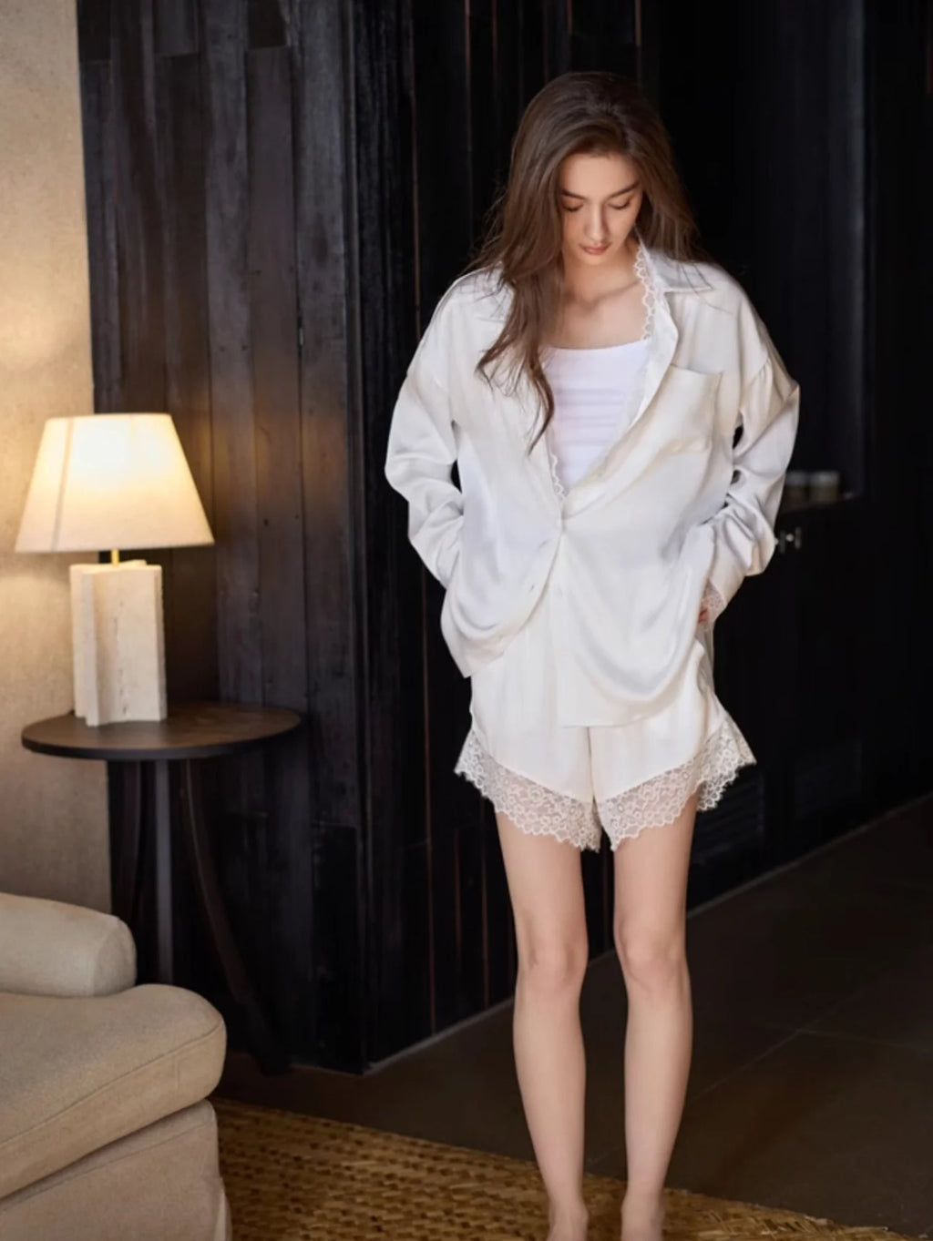 White Lace Dream Pajama Set