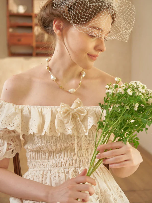 Ruffle Neckline Vintage Daisy Garden Dress