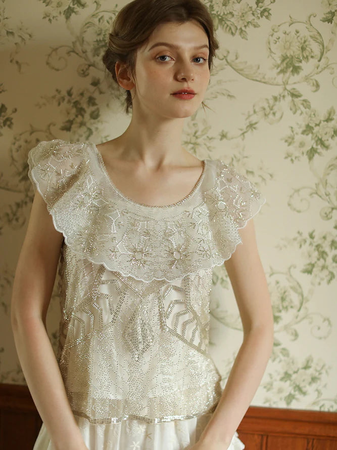 Emily's Vintage Beaded Elegance Top