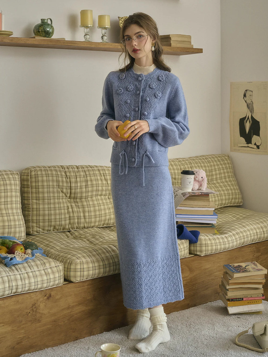 Rosette Bloom Knit Cardigan