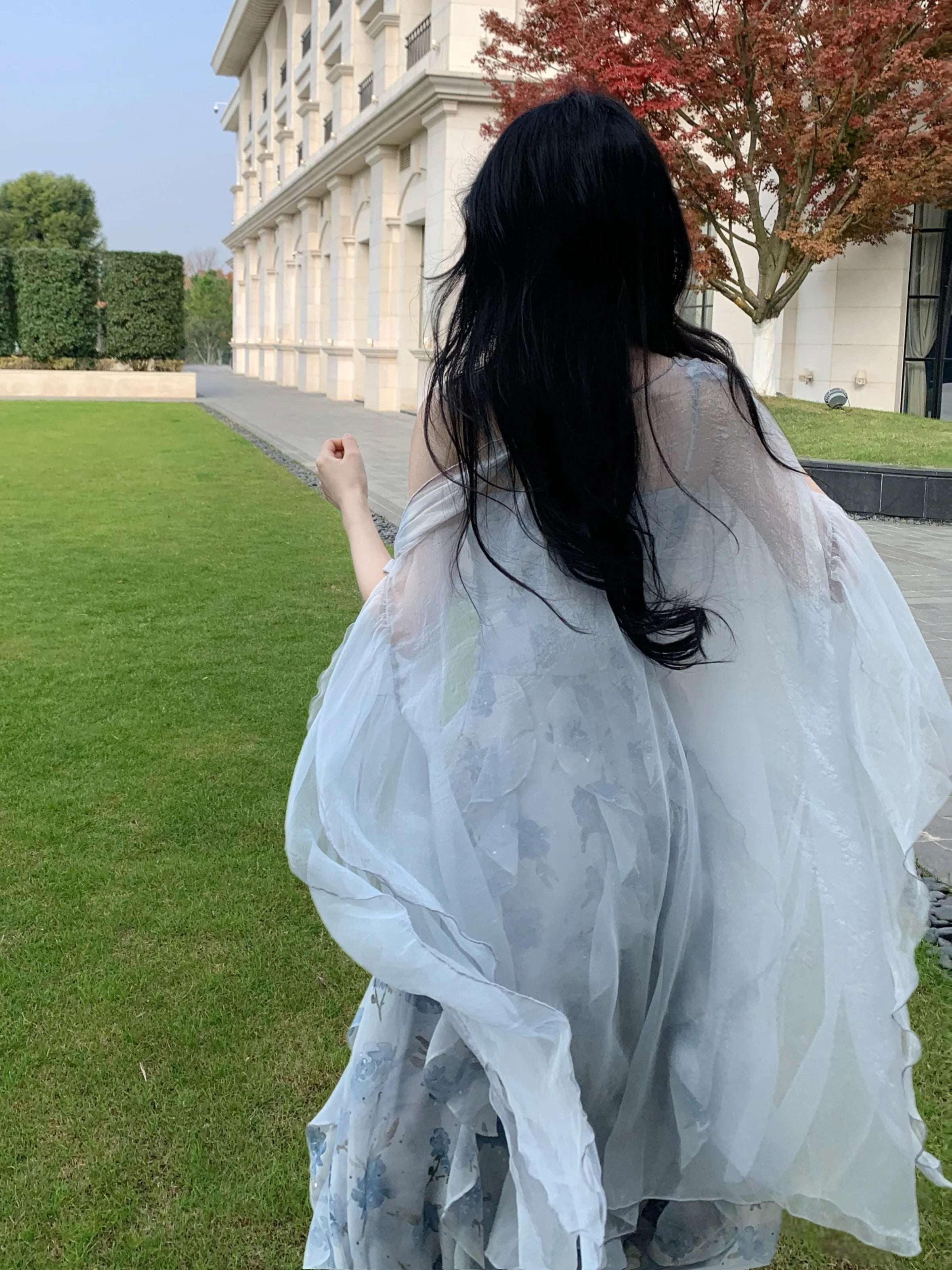 Whimsical Bloom Ruffle Chiffon Dress