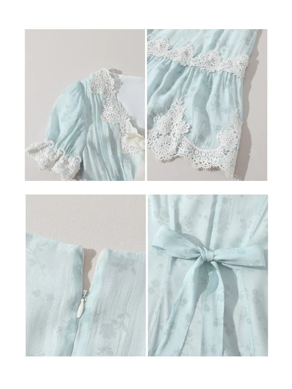 Romantic Blue Garden Bloom Dress