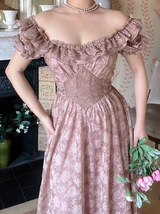 Regal Rose Vintage Lace Dress