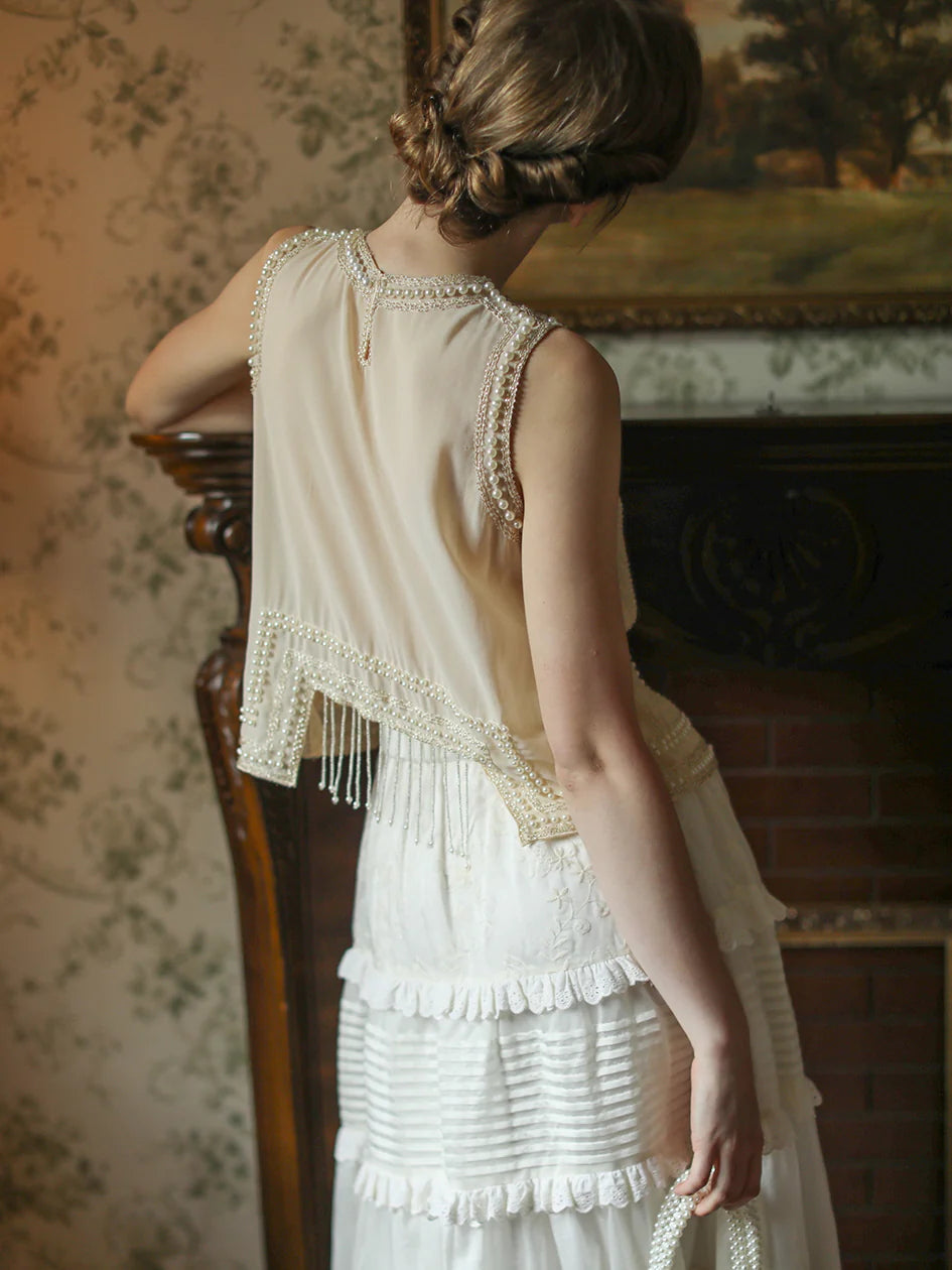 Olivia's Retro Flower Elegance Top