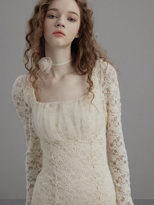 Romantic Lace Long Sleeve Dress