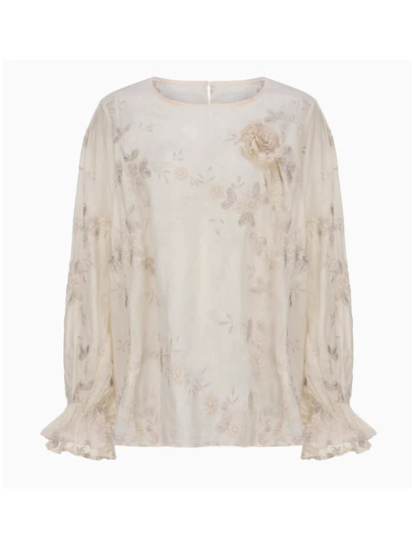 Moonlit Garden Embroidered Blouse