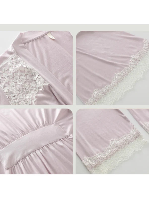 Lace Elegance 3-Piece Loungewear Set