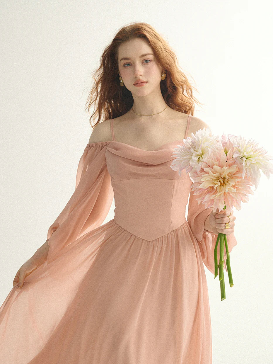 Enchanted Blush Off-Shoulder Gown