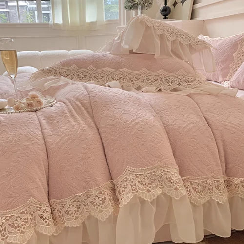 Pink Velvet Princess Douvet Cover Set