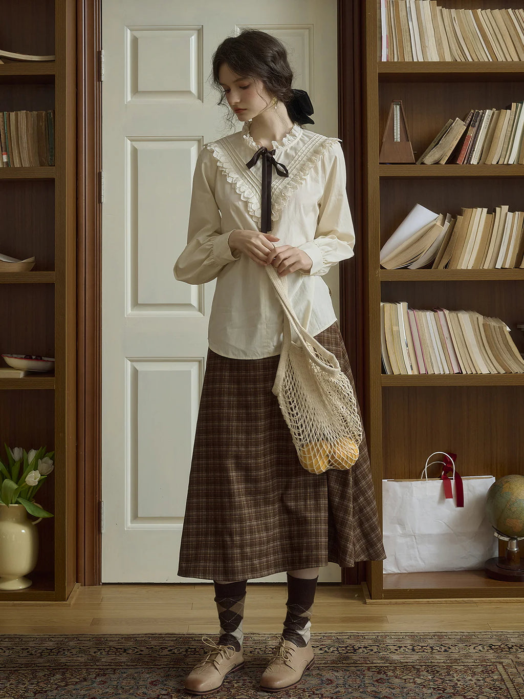 Lace Ribbon Victorian Blouse