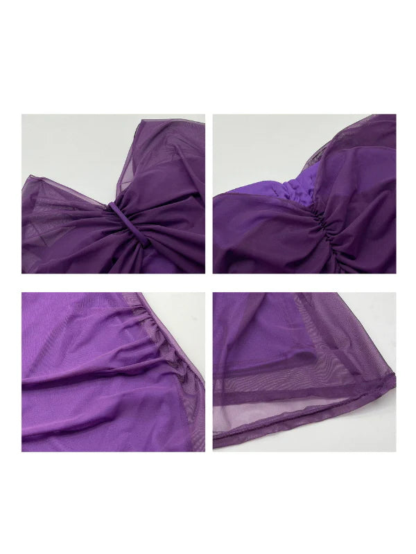 Fairy Veil Draped Mesh Dress