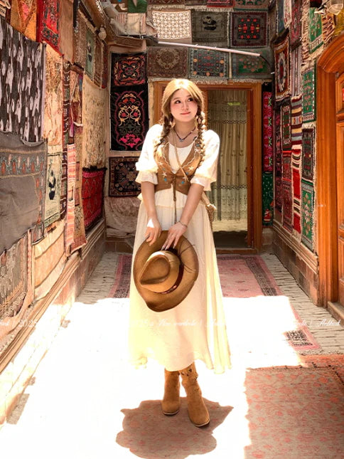 Western Prairie Embroidered Vest Dress