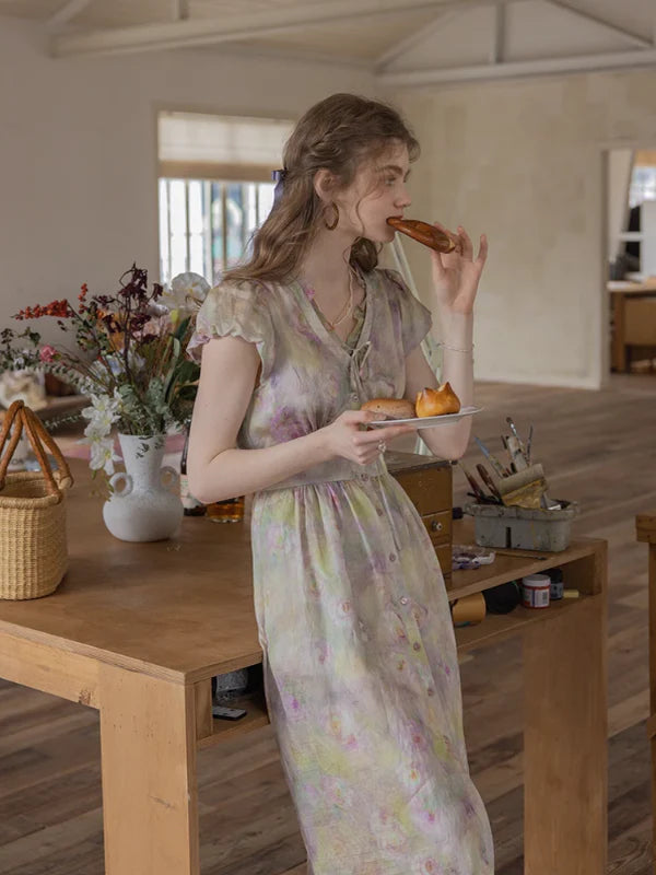 Serene Pastel Floral Dress