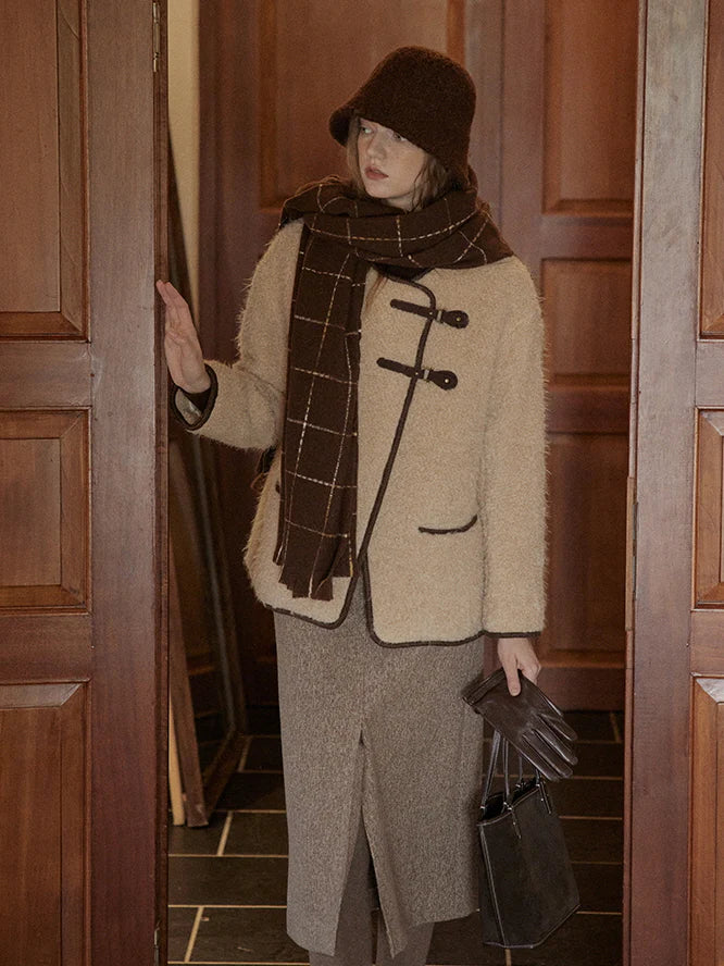 Cozy Bouclé Wool Toggle Jacket