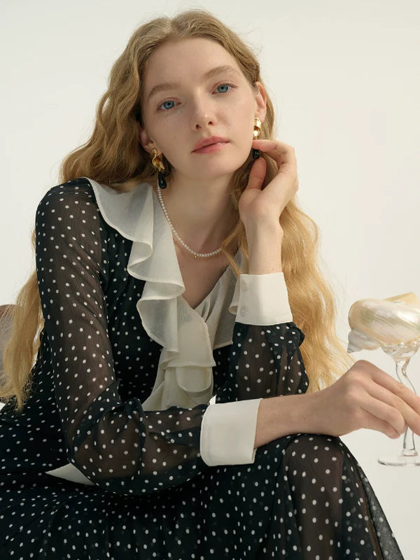 Stellar Romance French Polka Dress