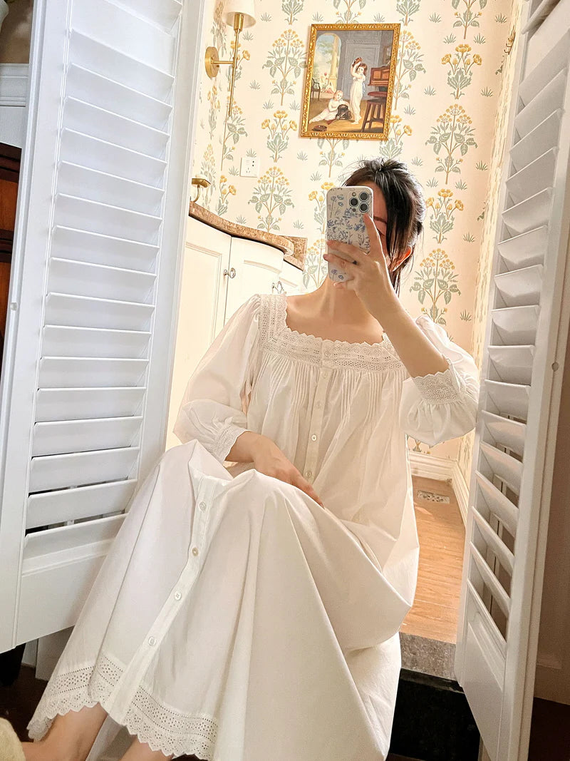 Vintage Charm Cotton Nightgown