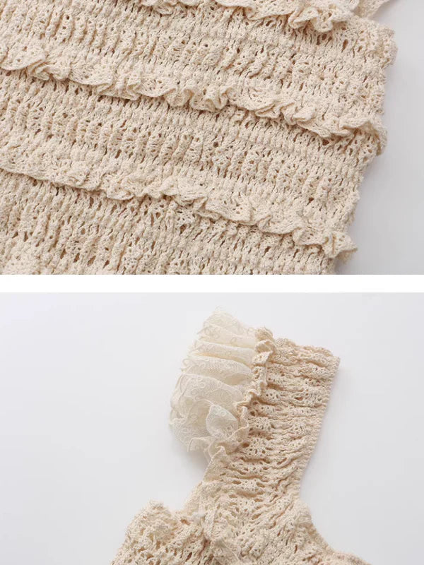 Vintage Charm Cotton Frill Top