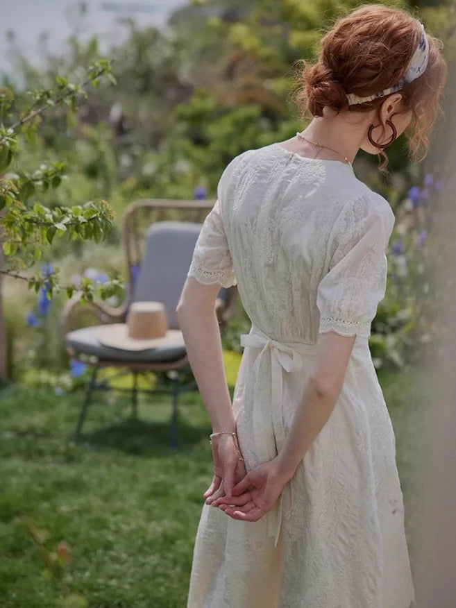 Romantic Garden Lace Embroidered Dress