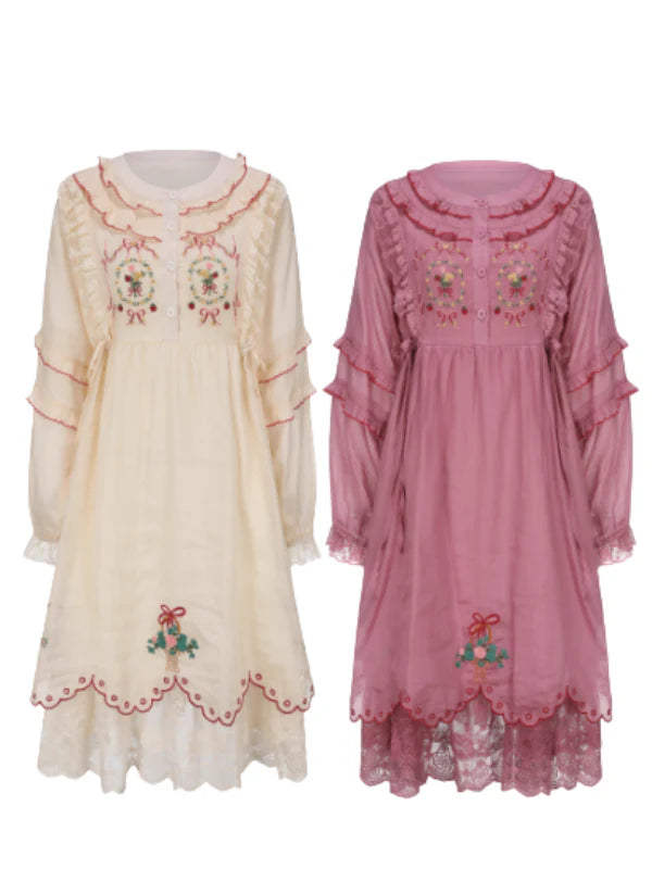 Ramie Embroidered Garden Dress