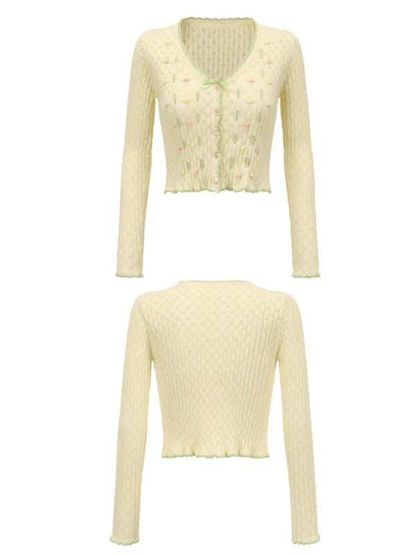 Garden Knit Crochet Dress and Cardigan