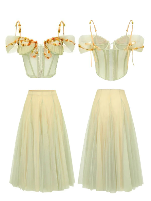 Fairy Wildflower Corset & Tulle Skirt