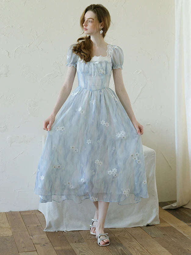 Enchanted Sky Blue Floral Dress