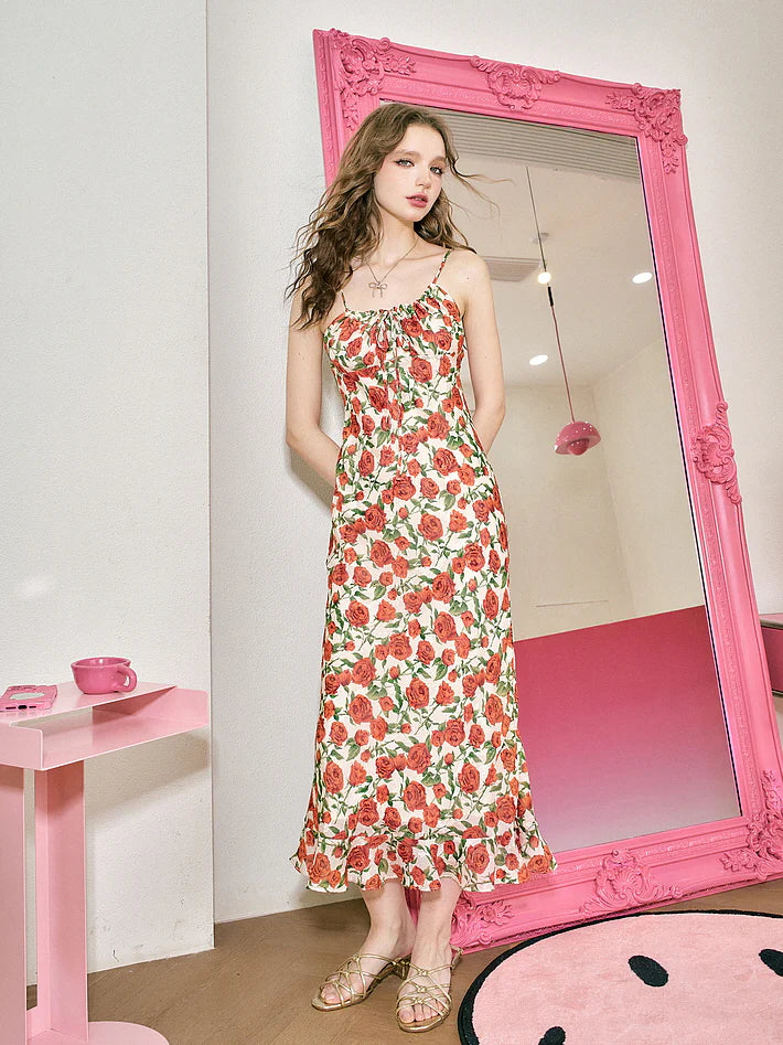 Ethereal Rose Garden Sheer Maxi Dress