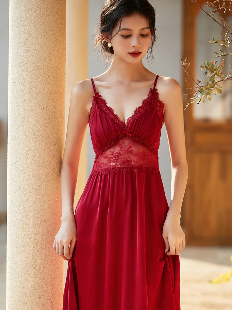 Grace's Lace Delight Nightgown Set