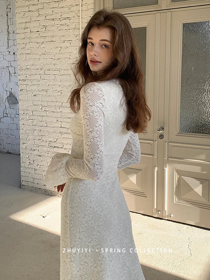Vintage Lace Bell Sleeve Dress