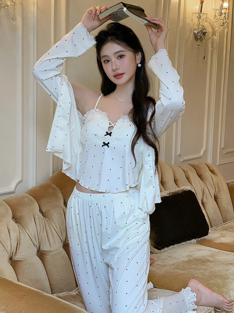Dotted Elegance Loungewear Set
