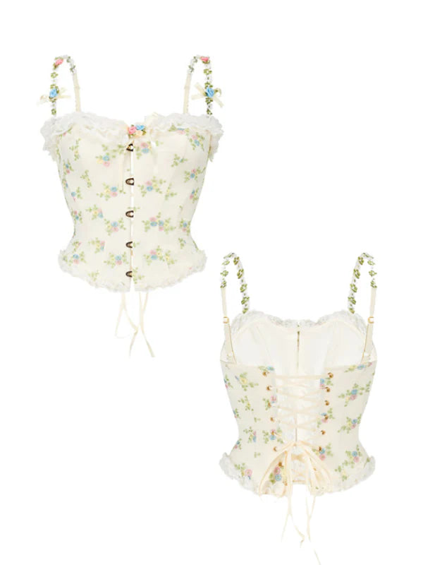 Floral Embroidered Garden Corset