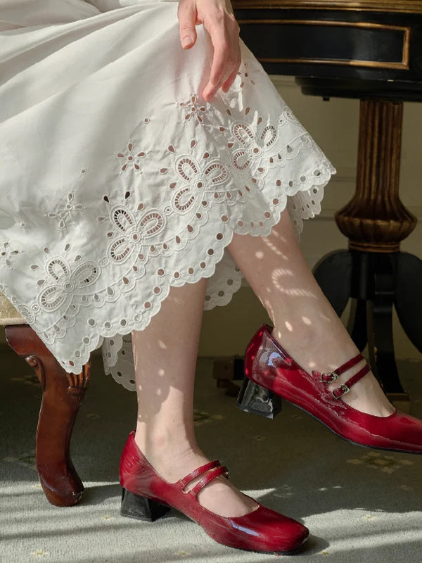 Cotton Bloom Embroidered Dress