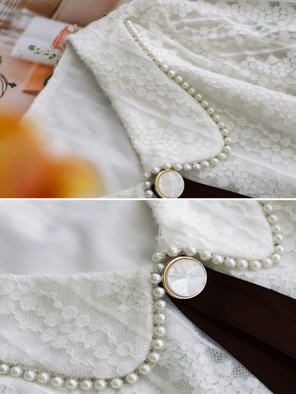 Lace Enchantment in White Dress