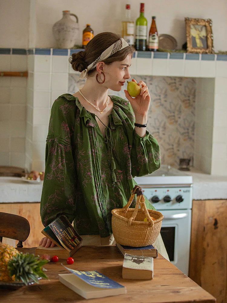 Lily's Cottage Charm Green Blouse
