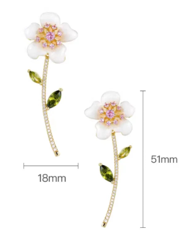 Drop Glaze Flower Earrings