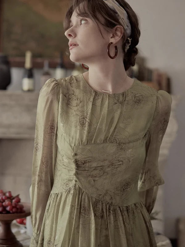 Vintage Moss Elegance Dress