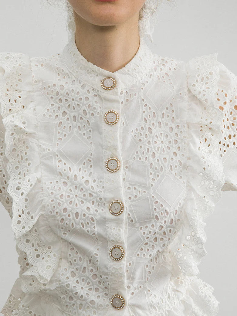 Lace Whisper - Cotton Two-Piece Dress