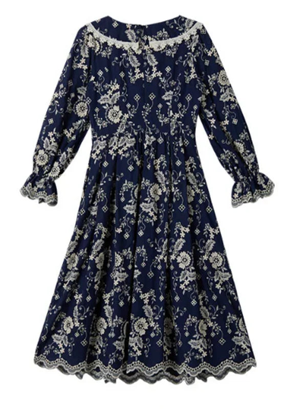 Vintage Floral Frill Dress