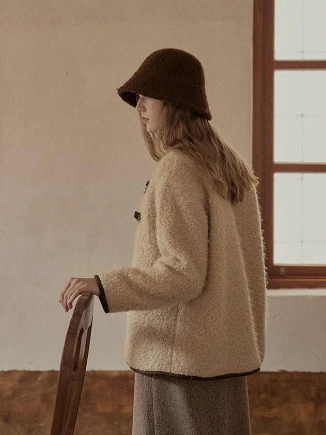 Cozy Bouclé Wool Toggle Jacket